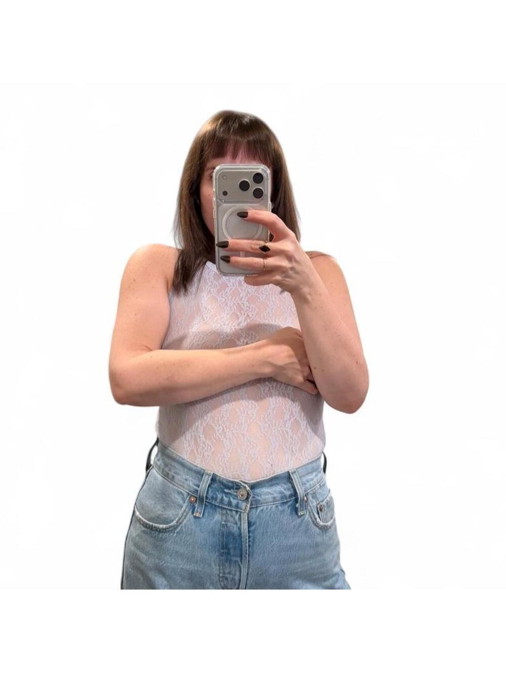 Vintage Y2K GAP Body Sheer Lace Tank Top
